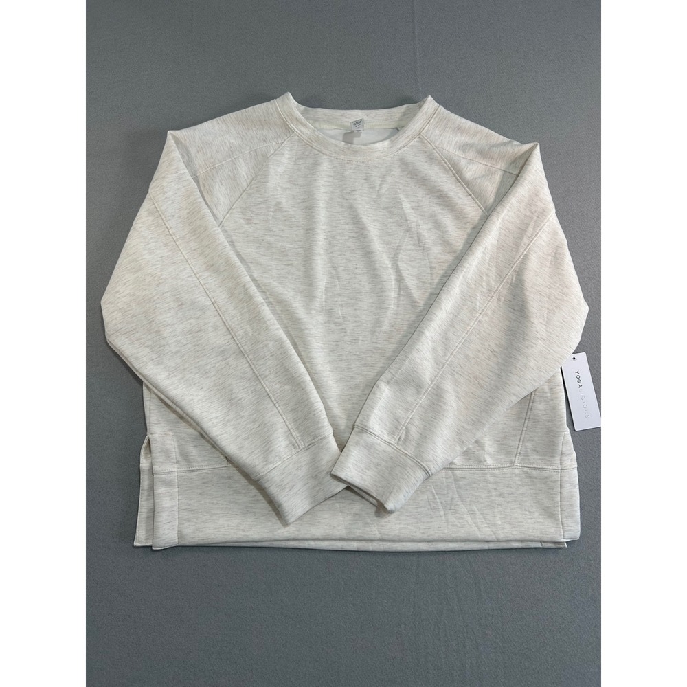 Yogalicious Scuba Prodigy Pullover Womens XL‎ Seaside Sand Heathered Sweatshirt